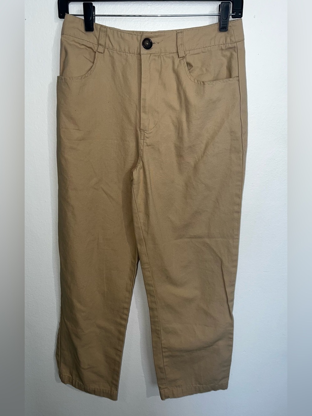 Forever 21 Beige Khaki High-Waisted Straight Leg Pants - Size S